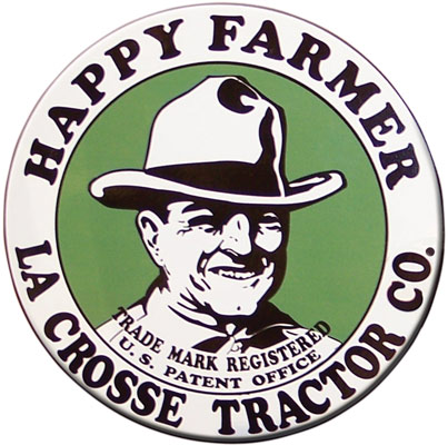 The La Crosse (Wis.) Tractor Co. Happy Farmer logo.